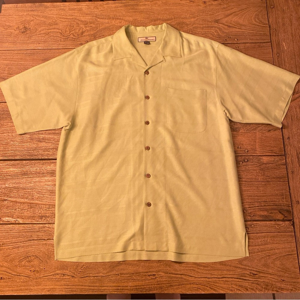 Men's Green Short Sleeve Tropical Tommy Bahama Relaxed Fit 100% Silk